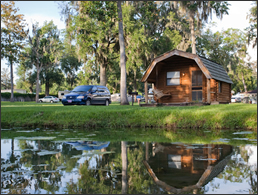 Cabin with surrounding